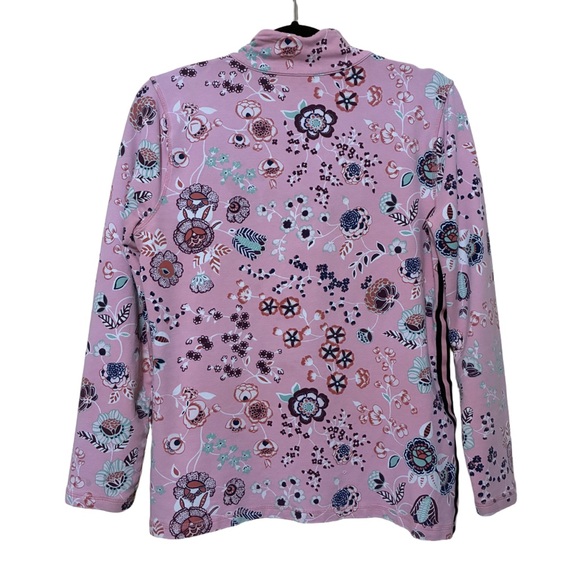 T By Talbots Mockneck Half Zip Pullover Women’s MP Botanical Bouquets Top - Picture 3 of 8